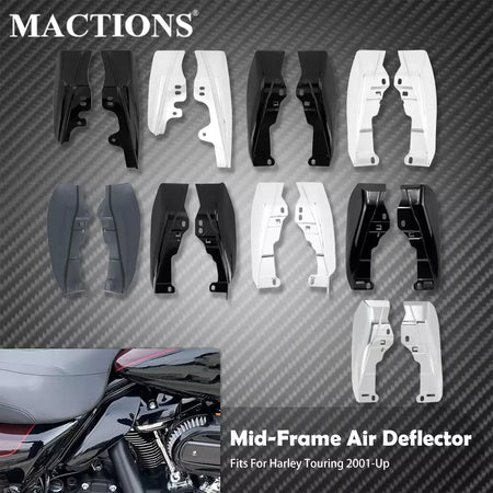 Motocicleta mid-frame defletor de ar escudo térmico guarnição capa para harley touring electra street glide road king fltrx 2001-23 24-up