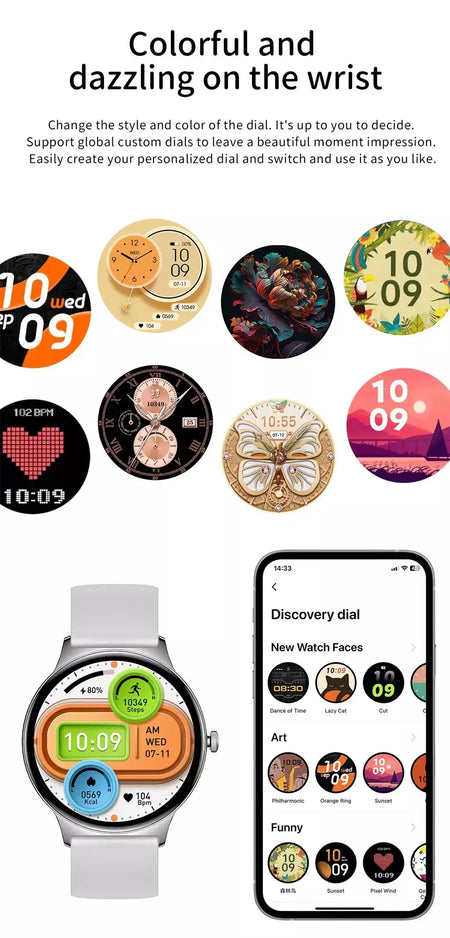 Para huawei novo ultra fino amoled relógio inteligente tela feminina sempre exibir tempo freqüência cardíaca bt chamando high-end moda smartwatch