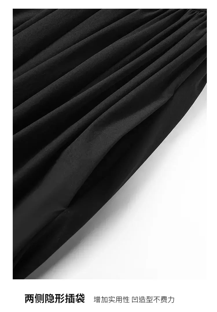 LILYMOON-vestido longo de emenda francês, saia de cintura alta, preto, fino, temperamento, cem, moda, verão