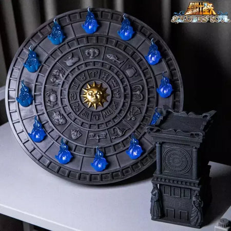 Novo em estoque bandai saint seiya segunda bala uma recompensa do zodíaco dourado queimado santuário chama animação modelo periférico presente