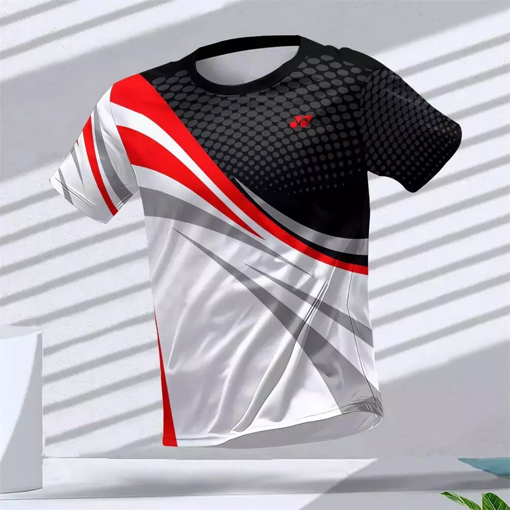 New Hot-Selling Outdoor Running Sports Respirável Quick-Secagem Roupas de Fitness Casual Wear Impressão 3D Em Torno Do Pescoço Adulto T-Shirt