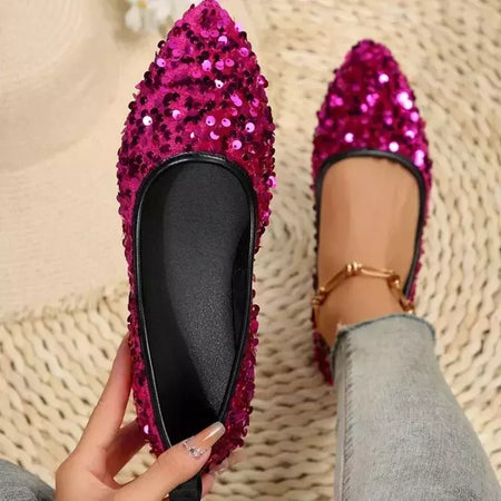 Apontou Toe Bling flats sapatos femininos, sapatos de caminhada casual, sandálias de primavera, marca de moda feminina, novo