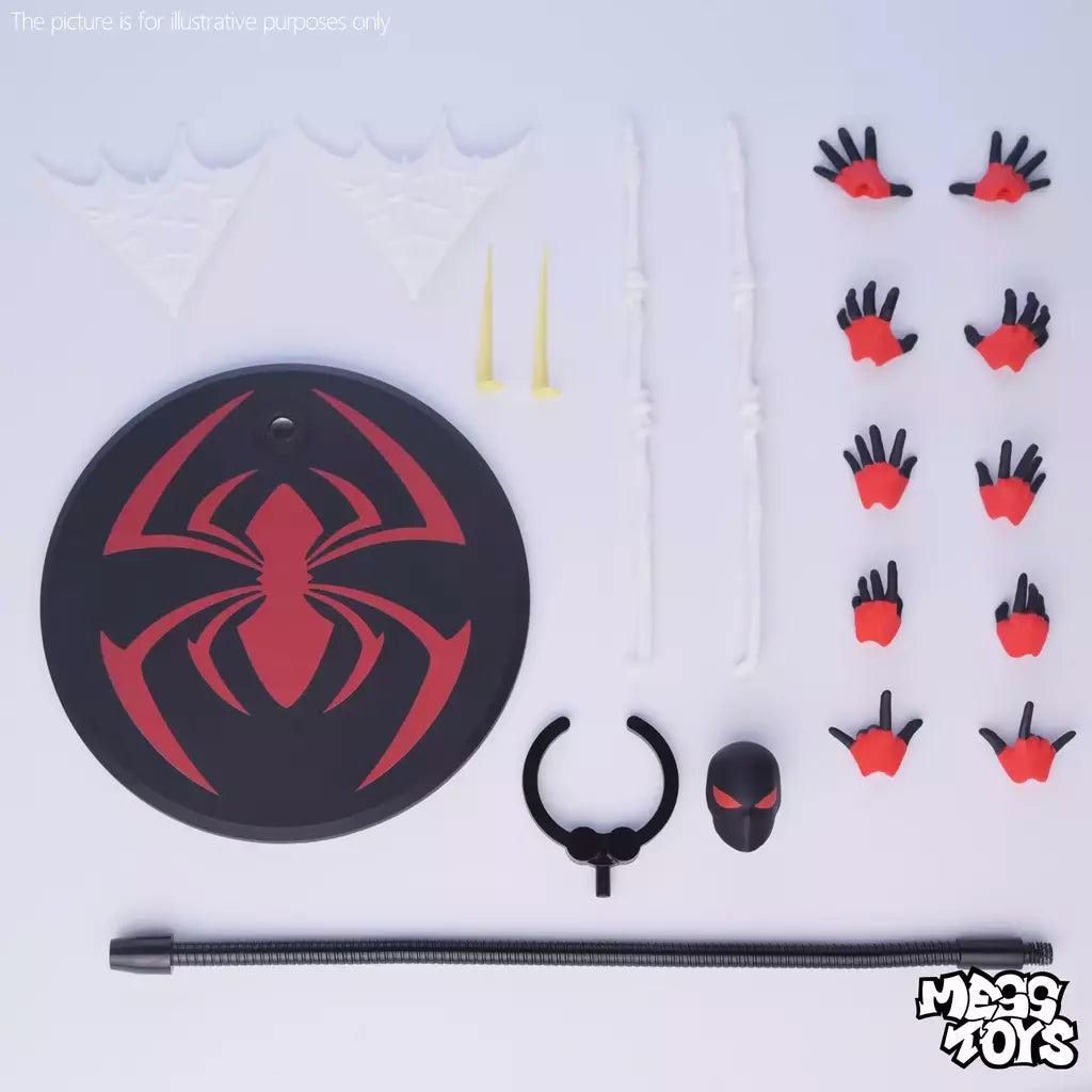 Novo messtooys spiderman figura ct brinquedos preto vermelho homem aranha estatueta bagunça brinquedos anime figura de ação estátua modelo presentes brinquedos do miúdo
