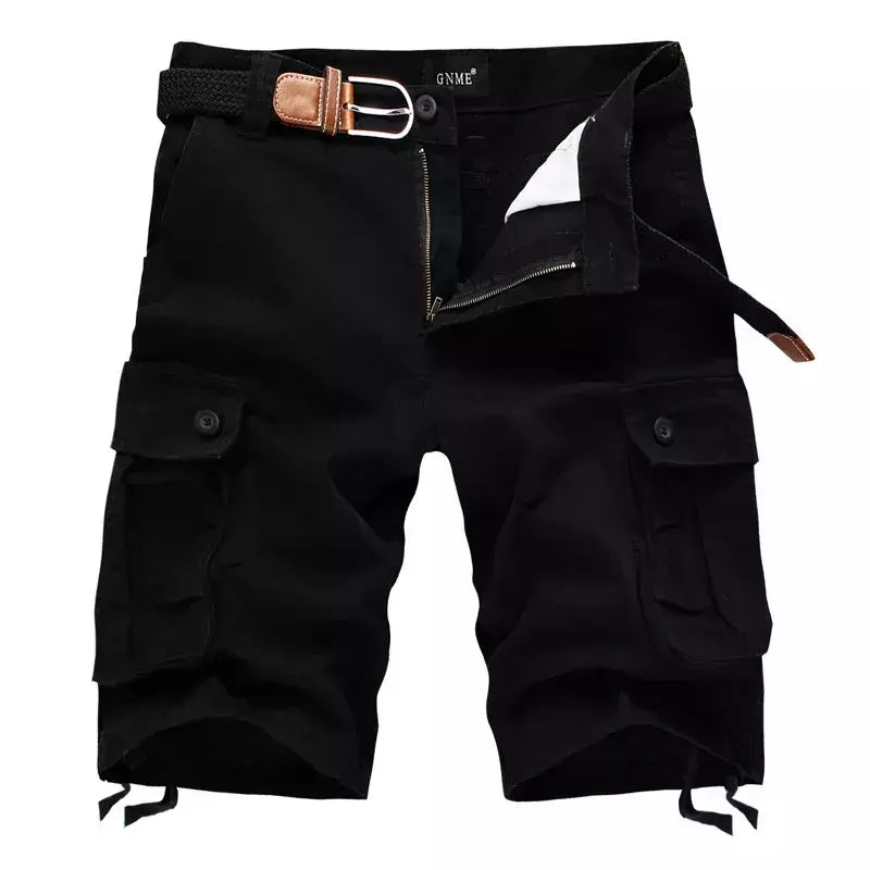 Shorts de praia xadrez casual masculino, calça curta militar, bermuda masculina, macacão de carga, sem cinto, moda, verão, 2024