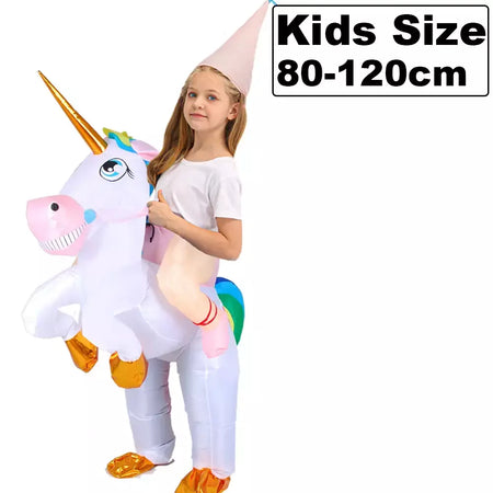 Vestuário colorido unicórnio animal trajes infláveis terno anime purim halloween carnaval festa cosplay traje para crianças adultas