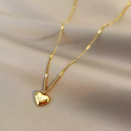 Dieyuro 316l aço inoxidável simples coração amor circular borla colar senhora tendência moda clavícula corrente jóias presente glamouroso