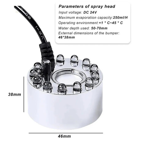 Mini led fabricante de névoa fogger kit máquinas halloween nebulização água ao ar livre para abóbora luz lagoa nevoeiro aquário máquina festa interior