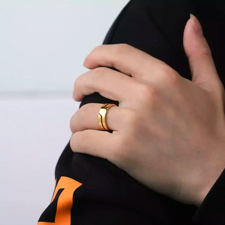 Skyrim anel de aço inoxidável para homens mulheres preto minimalista casual anéis de dedo 2025 casal jóias presente de casamento para amante