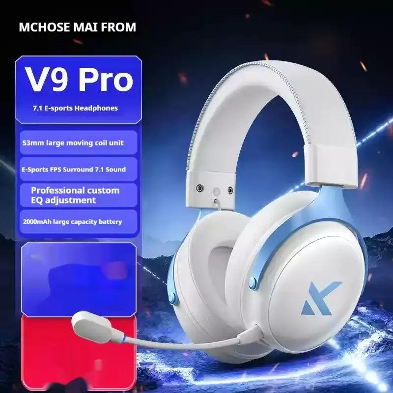 Original mchoose v9 pro personalizado gaming fone de ouvido tri-mode esports fones de ouvido hi-res música ativo redução de ruído fones de ouvido pc