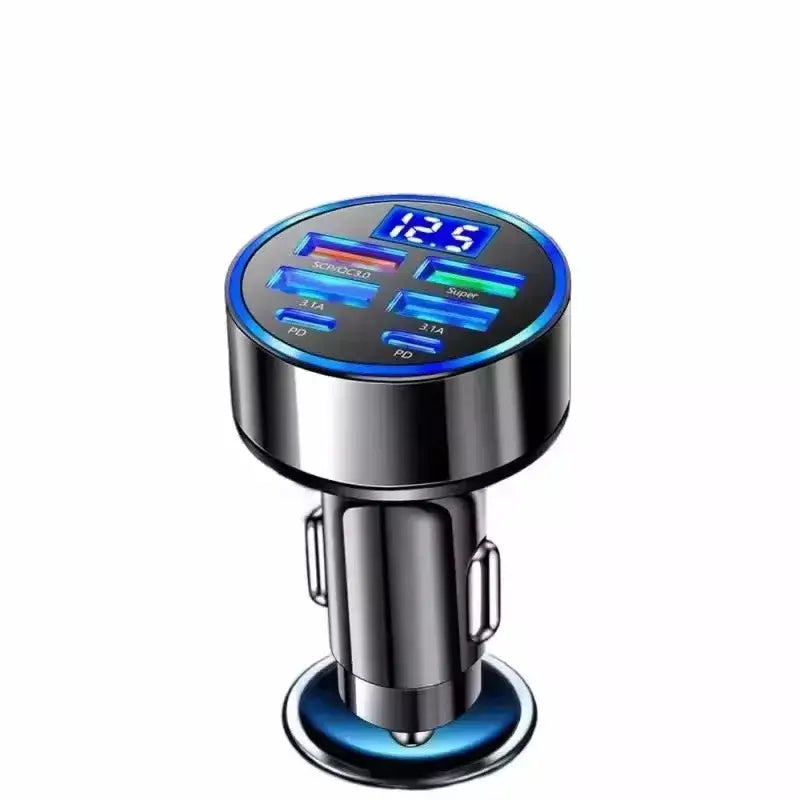 Carregador de carro USB 350W PD QC3.0 USB C Carregador de telefone para carro Tipo C Adaptador para iPhone Samsung Huawei Xiaomi Carga rápida ?