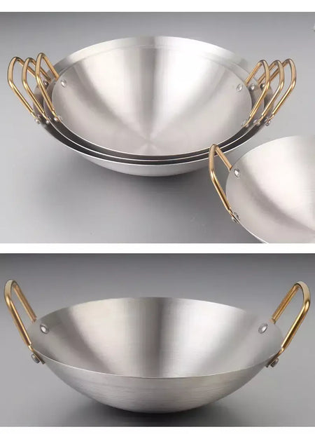 Panela Seca De Aço Inoxidável Espessada, Panela Antiaderente Doméstica, Fornalha De Álcool De Orelha Dourada, Hotpot Pequeno