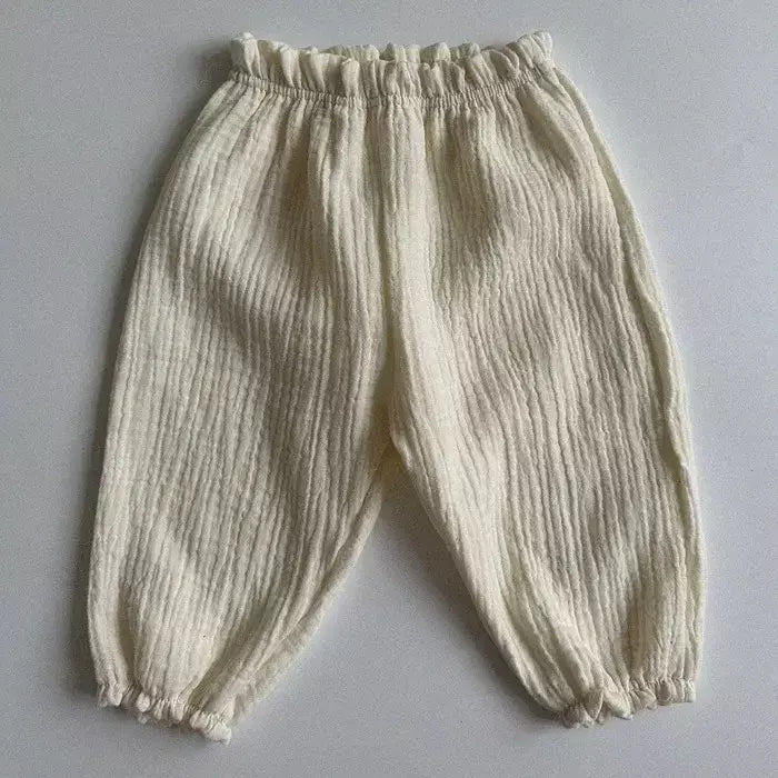 Calças de bebê de algodão orgânico recém-nascidos outono primavera verão inverno bonito impressão macia musselina roupas calças pantalons capris