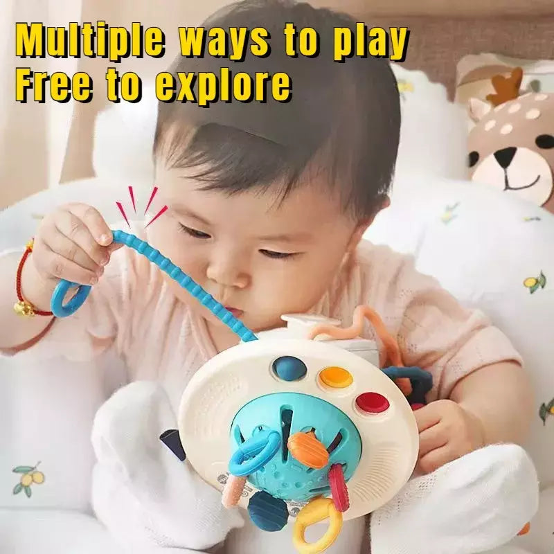 Baby Montessori Desenvolvimento Sensorial Brinquedos Educativos, Puxar Cordas, Dedo Grasp Training, Early Learning Toy, Dentição BPA Free, 1-3 Anos