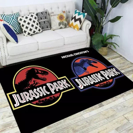 Jurassic park dinossauro dos desenhos animados tapetes antiderrapante área para sala de estar quarto pé almofada decoração, criança jogo tapete