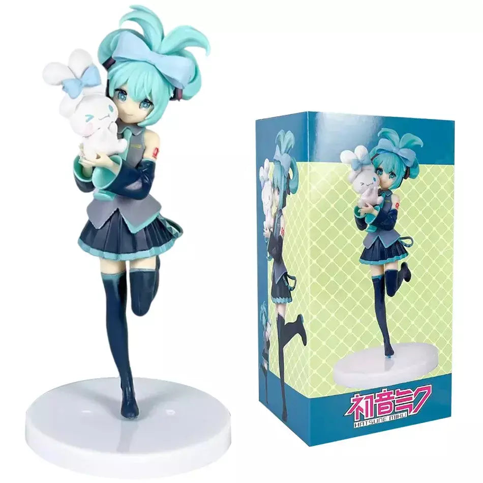 20cm anime hatsune miku x cinnamoroll figura anime periférico modelos colecionáveis decorações decorativas crianças presente kawaii