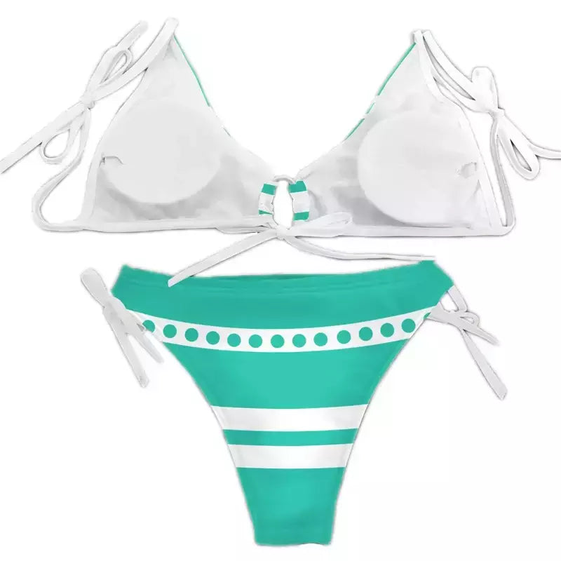 Anime dos desenhos animados impressão maiô biquíni nami cosplay traje feminino sexy verão roupas de banho festa de halloween terno