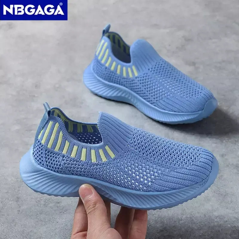 Crianças meninos sapatos casuais leves sola macia respirável crianças meninas esportes andando tênis antiderrapante