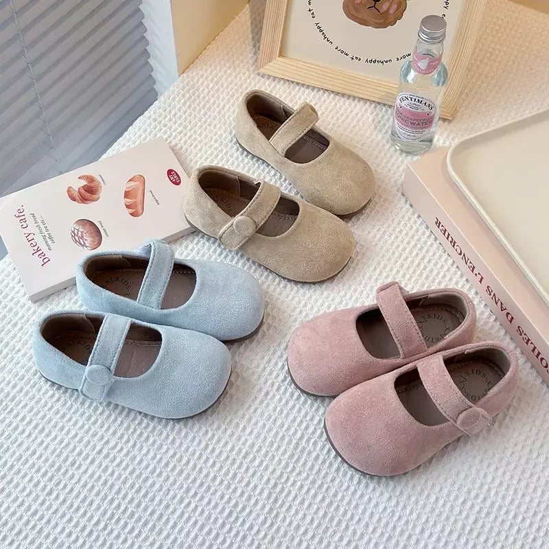 2025 camurça crianças ballet apartamentos sapatos moda mary jane sapatos tendência das crianças inverno novo doce bonito vestido tênis mujer sapatos