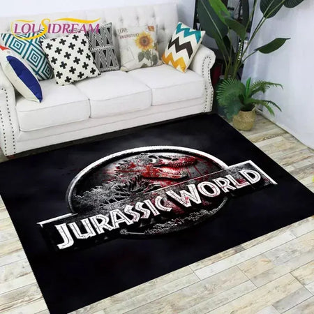 Jurassic park dinossauro dos desenhos animados tapetes antiderrapante área para sala de estar quarto pé almofada decoração, criança jogo tapete