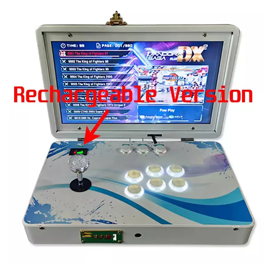 14-Polegada 3d pandora 26800 em 1 console dobrável portátil dx máquina de jogo 6 teclas caixa 720p tela hd mini arcade luar para crianças