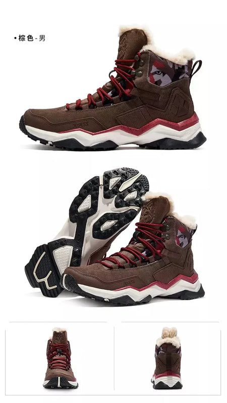 Rax à prova dwaterproof água caminhadas sapatos homens inverno ao ar livre tênis para homens botas de neve de pelúcia montanha botas de neve turismo ao ar livre sapato de corrida