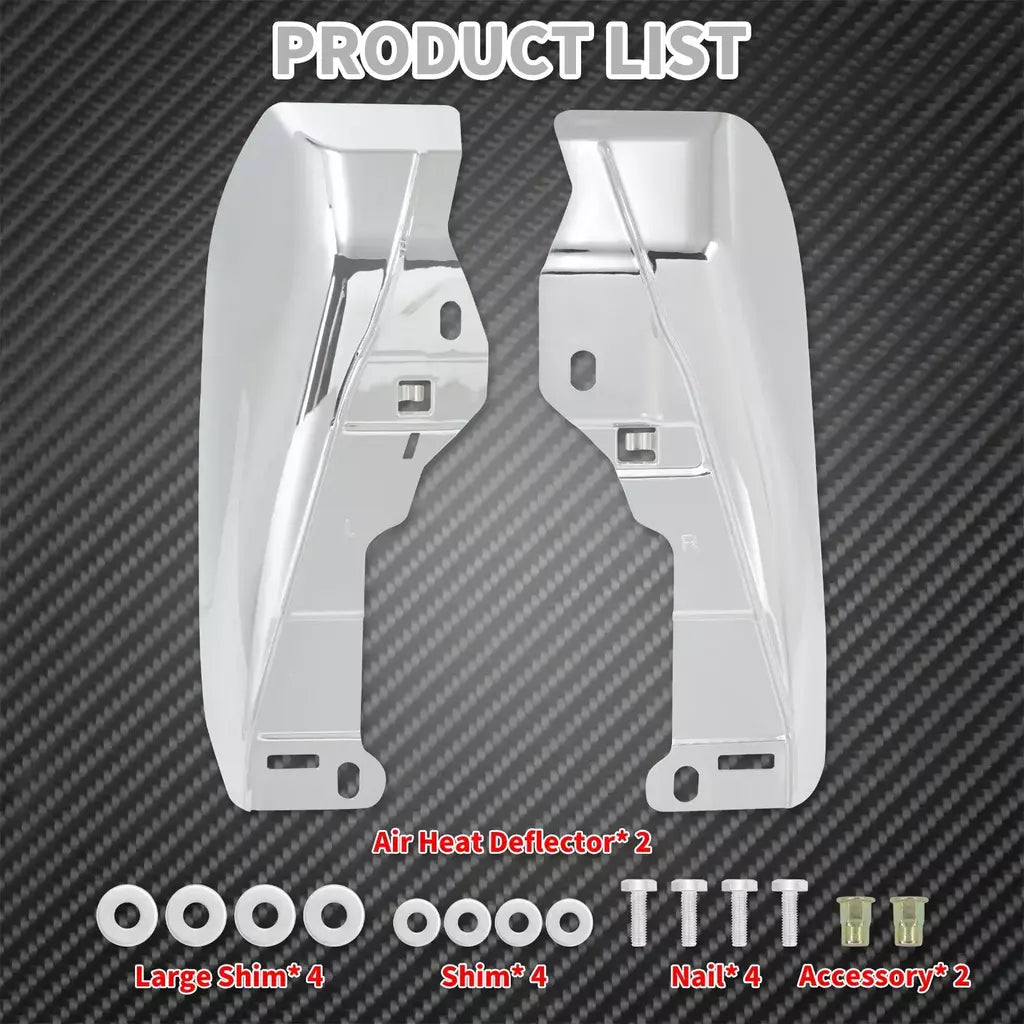 Motocicleta mid-frame defletor de ar escudo térmico guarnição capa para harley touring electra street glide road king fltrx 2001-23 24-up