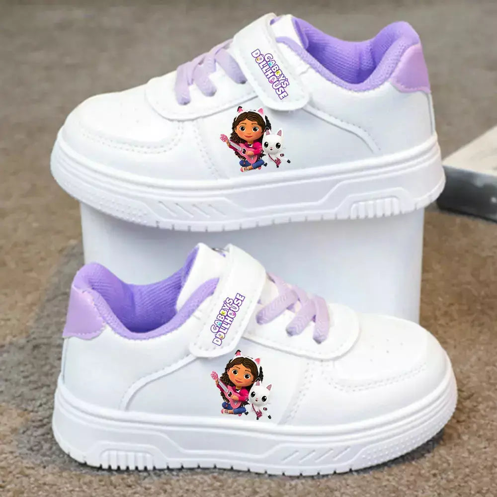 Gabby casa de bonecas cesta sapatos bonito anjo tênis casal sapatos brancos crianças tênis casuais ponto esporte sapatos tamanho 26-37