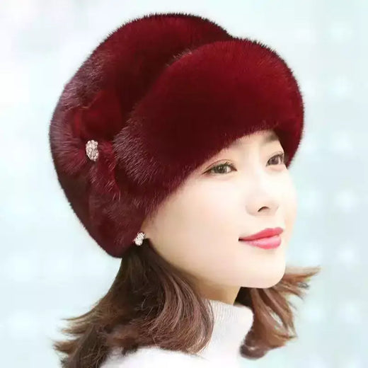 Chapéu de pele quente feminino, moda inverno, cabelo inteiro de vison, boina, maré, Kanye, Gorras Cap, mãe
