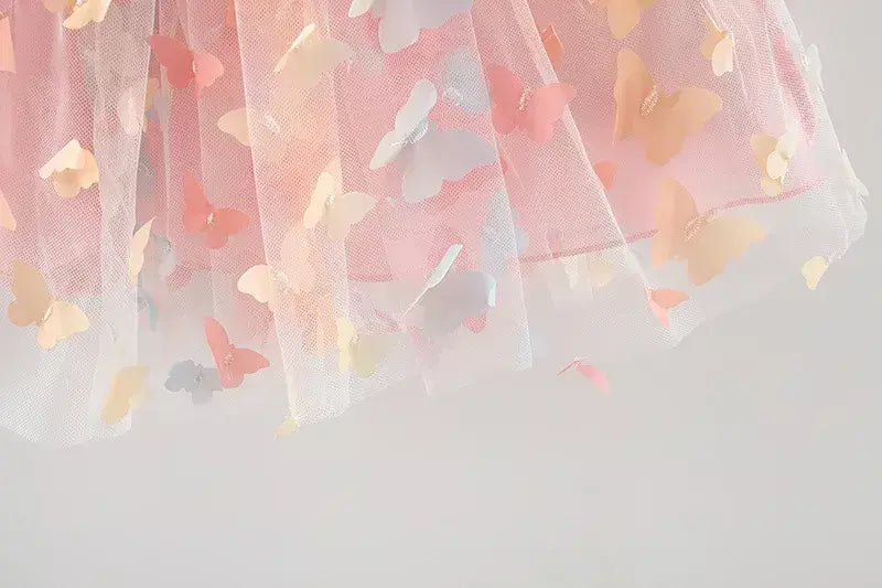 Novo bebê meninas festa de aniversário vestidos de noite verão asas borboleta crianças roupas doce colorido criança crianças traje