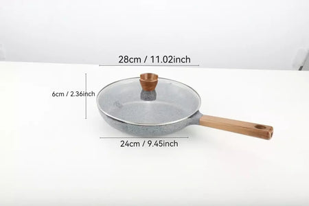 Donnor frigideira de granito 20/24/28cm, frigideira de pedra médica, frigideira de omelete saudável, não tóxica com alça resistente ao calor