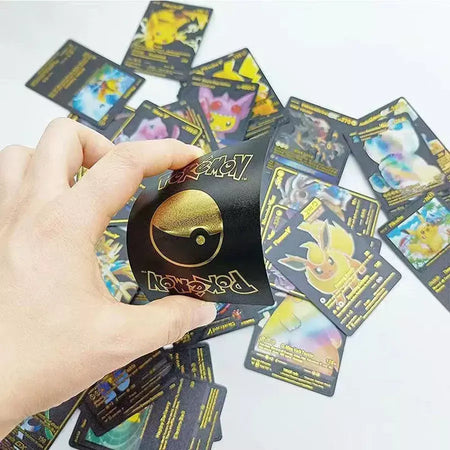 Cartão de folha de ouro colorido pokemon charizard pikachu arceus prata preto arco-íris inglês francês alemão espanhol vstar gx vmax cartões