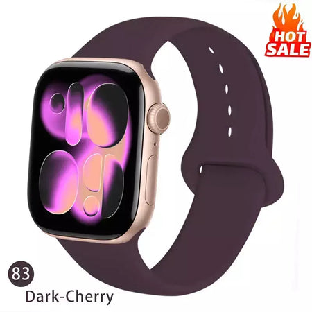Pulseiras de silicone para apple watch pulseira 44mm 45mm 40 41mm 42-46mm pulseiras esportivas iwatch série 10 11 9 8 7 6 5 4 se ultra 3/2 49mm