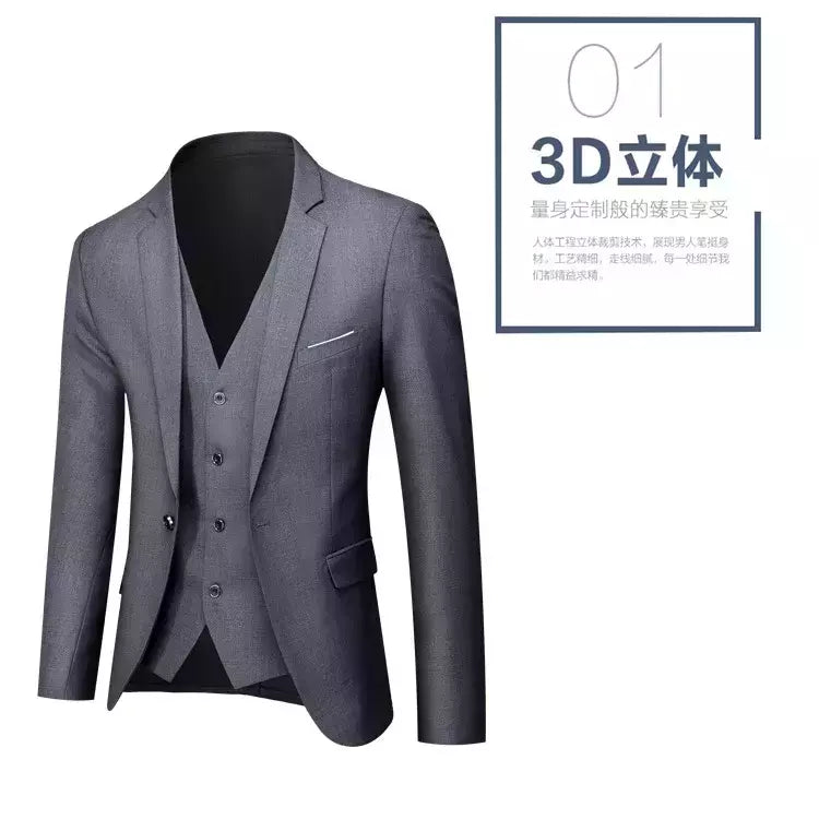 Ternos formais masculinos completos, conjuntos elegantes de blazers, roupas de casamento, calças, jaquetas, fantasias de luxo, negócios de casamento, 2 peças