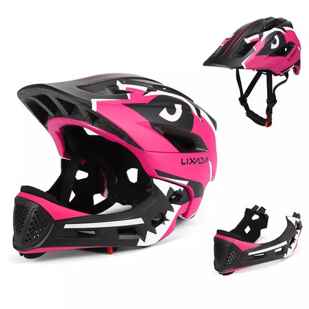 Capacete facial completo destacável para crianças, capacete de segurança esportivo para ciclismo, skate, patinação