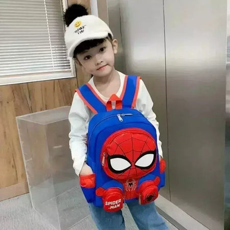 Disney-Spiderman Mochilas para Estudantes, Super Heroes School Bag, Cartoon 3D Stereo, Kindergarten Backpack, Children's Travel Bag, Gift