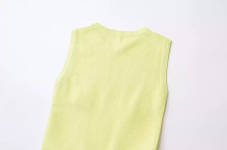 Mini vestido de bolso feminino sem mangas com o pescoço, malha, elegante vestido de botão, fino Lady Fashion, verão, fêmea, 2024