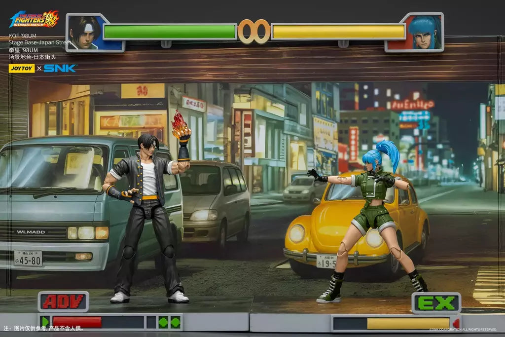 Joyotoy original rei dos lutadores 98um figura de ação kof 98um ikari guerreiros equipe herói 1/18 jogo estatueta modelo brinquedos personalizados