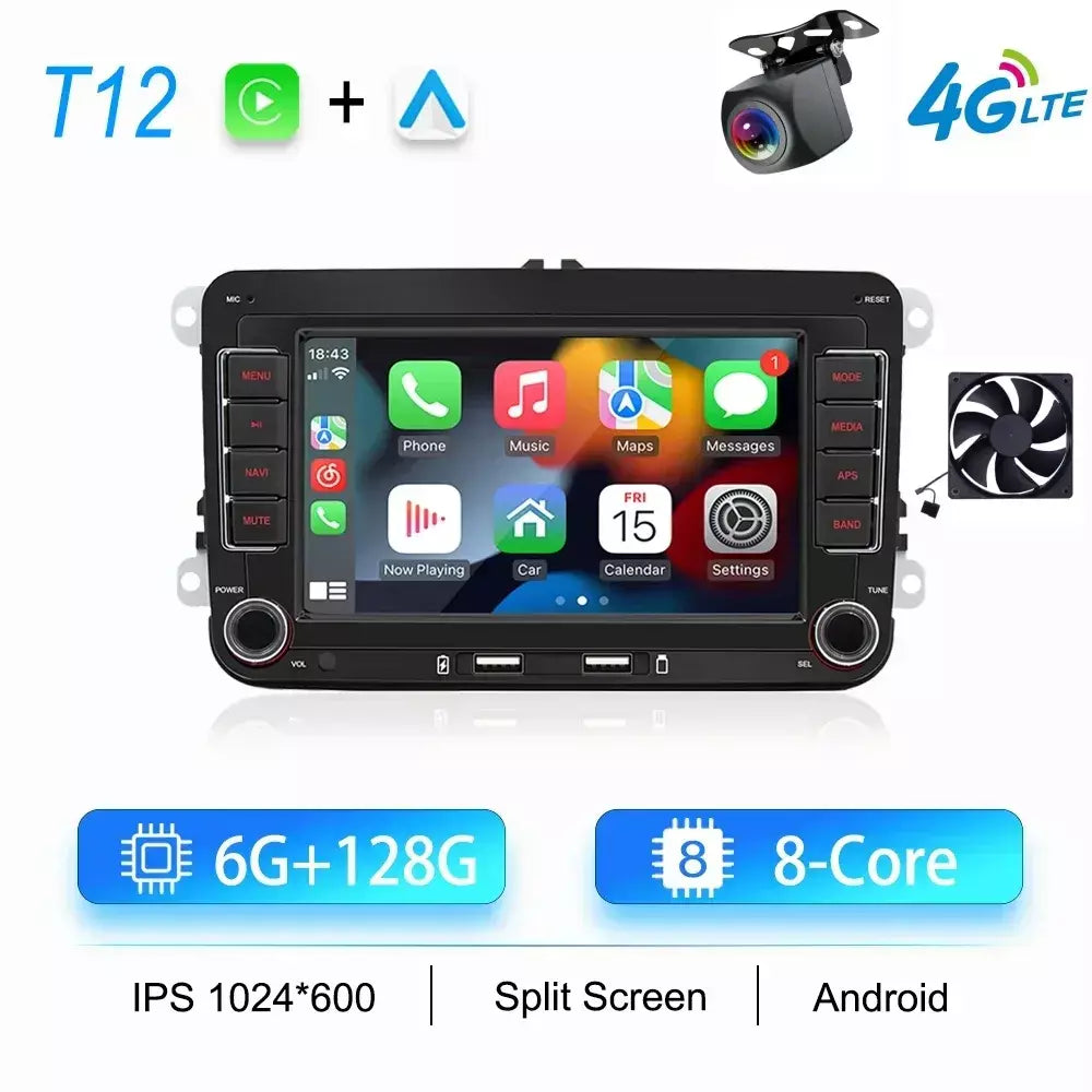 2din rádio do carro android para volkswagen golf 5 6 polo passat b6 b7 cc skoda jetta universal multimídia carplay wifi navegação gps