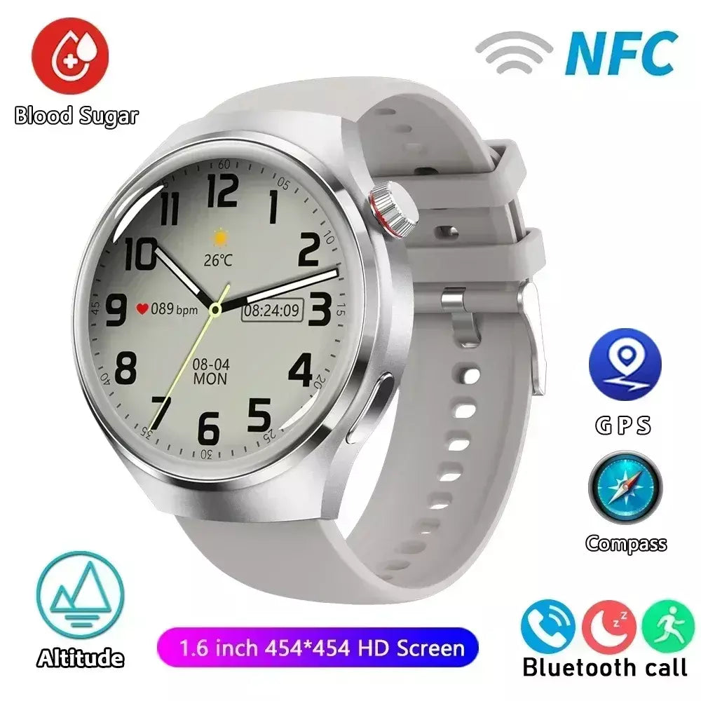 Xiaomi para pro relógio inteligente masculino 4 pro amoled tela hd bluetooth chamada gps nfc freqüência cardíaca açúcar no sangue smartwatch 2024 novo