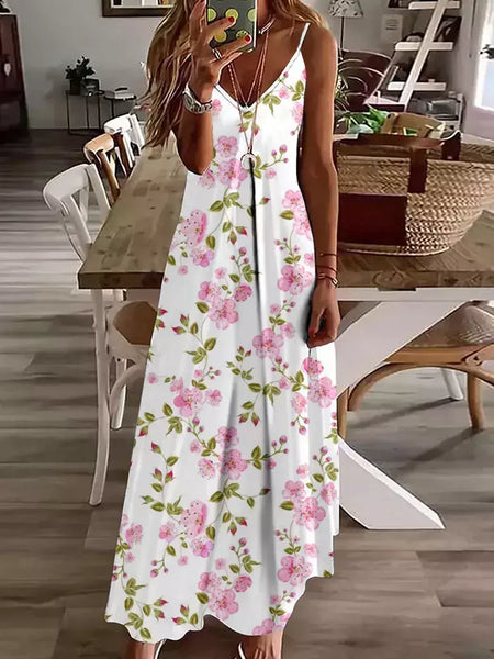 Vestido de cabeçada com estampa floral elegante feminino, casual roupas de praia, plus size, férias, Havaí, novo, 2024