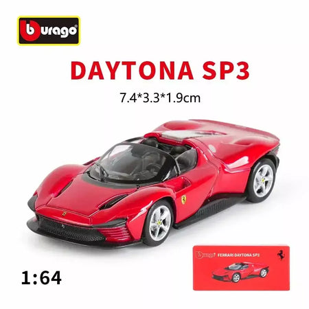 Coleção Ferrari Bburago 1:64 - modelos fundidos em liga LaFerrari 458 Enzo SF90, mini carros de simulação, conjunto de presente para adultos e crianças