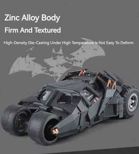 Grande escala 1:18 batmobile modelo de carro brinquedo o cavaleiro das trevas trilogia som luz deslizante spray liga veículos modelos ornamentos presentes