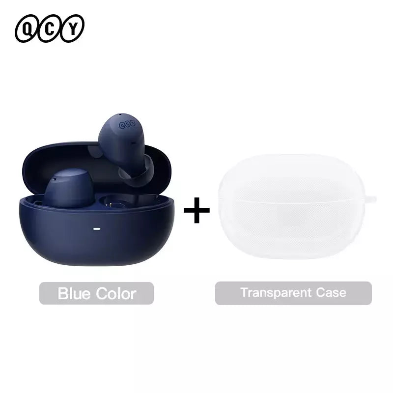 QCY-HT07 ANC Fones De Ouvido Sem Fio, Auscultadores HiFi, Cancelamento de Ruído, Earbuds TWS, 6 Microfone, Chamada AI HD, Reprodução 32H, 40dB, Bluetooth 5.2