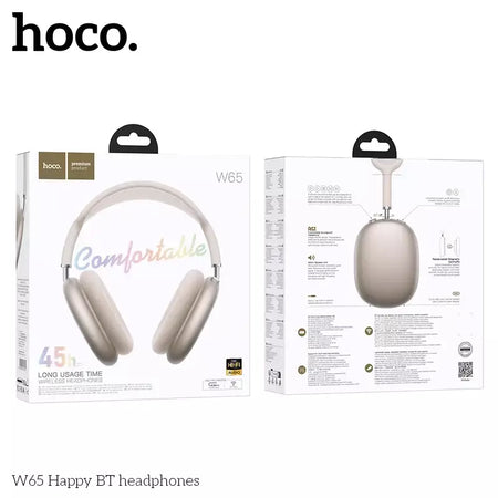 Hoco w65 novo bluetooth 5.4 fone de ouvido sobre a orelha grandes fones alta fidelidade áudio música esporte jogos para iphone android com microfone
