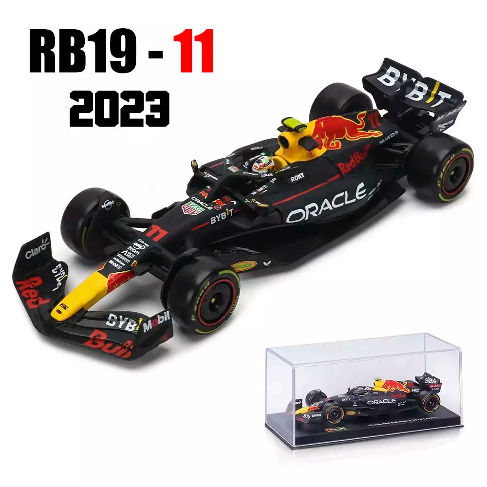 Bburago 1:43 2024 RB20 F1 Red Bull Racing TAG Heuer 2023 RB19 Miami # 1 Verstappen # 11 Brinquedo modelo fundido para carro em liga Perez