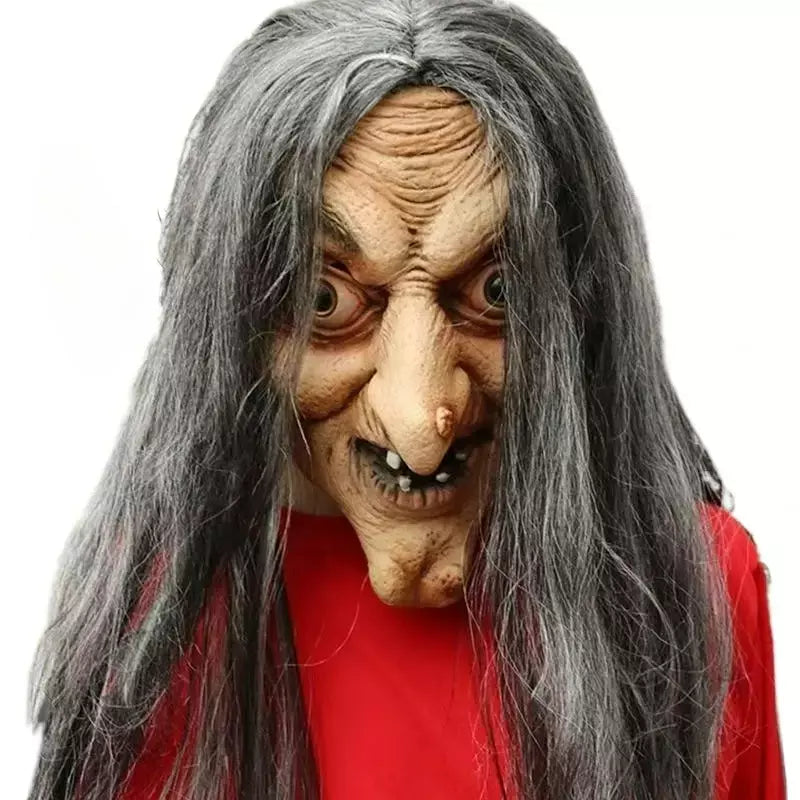Halloween sobrancelha branca velho demônio máscara de terror casa fantasma sala de fuga mutante vampiro fone de ouvido rosto cheio vestir-se prop