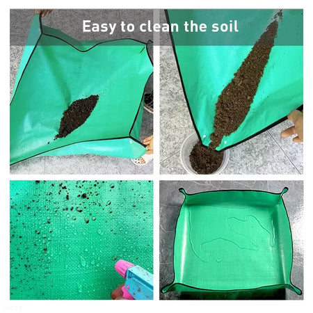 Tapete de plantio dobrável à prova d'água, tapete de jardim para vaso de flores, transplante, mistura de solo, ferramenta de poda de plantas