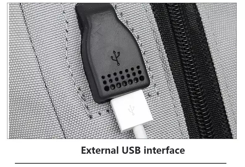 Mochila de carregamento USB impermeável para homens, sacos traseiros do escritório do negócio, mochila para laptop casual, mochilas escolares masculinas, 15,6";;VERDADEIRO;;"CINZA