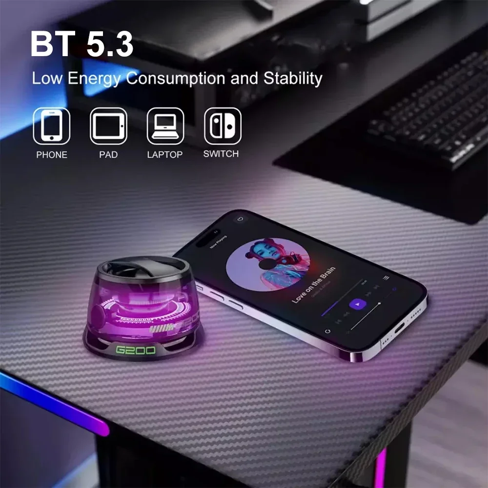 Portátil mini viagem estéreo ao ar livre magnético bluetooth alto-falante rgb iluminação alto-falante magnético bt5.3 suporte do telefone para ios