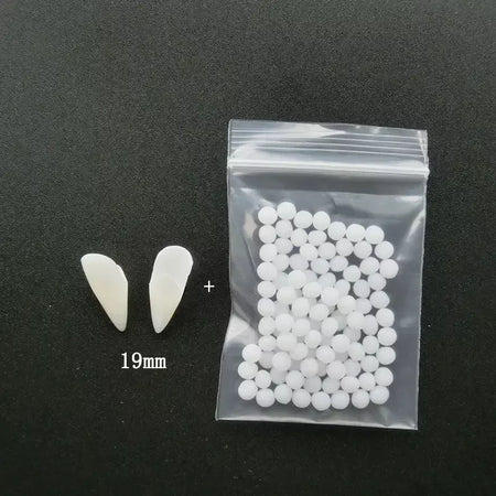 1 par de dentes de vampiro para halloween, presas para dentaduras, adereços para festa, fantasia diy, adereços para cosplay, dentes falsos, presas de resina com cola sólida